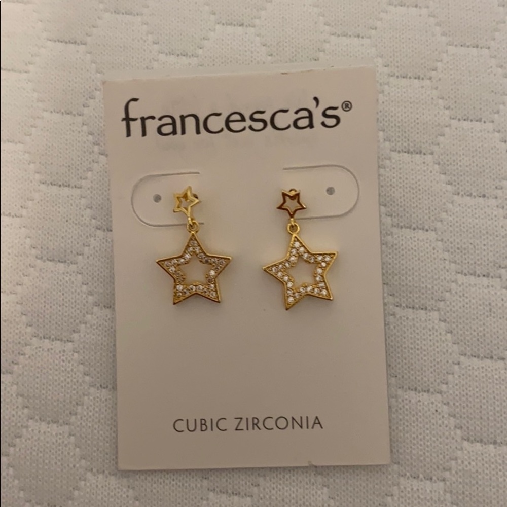 Gold star stud earrings